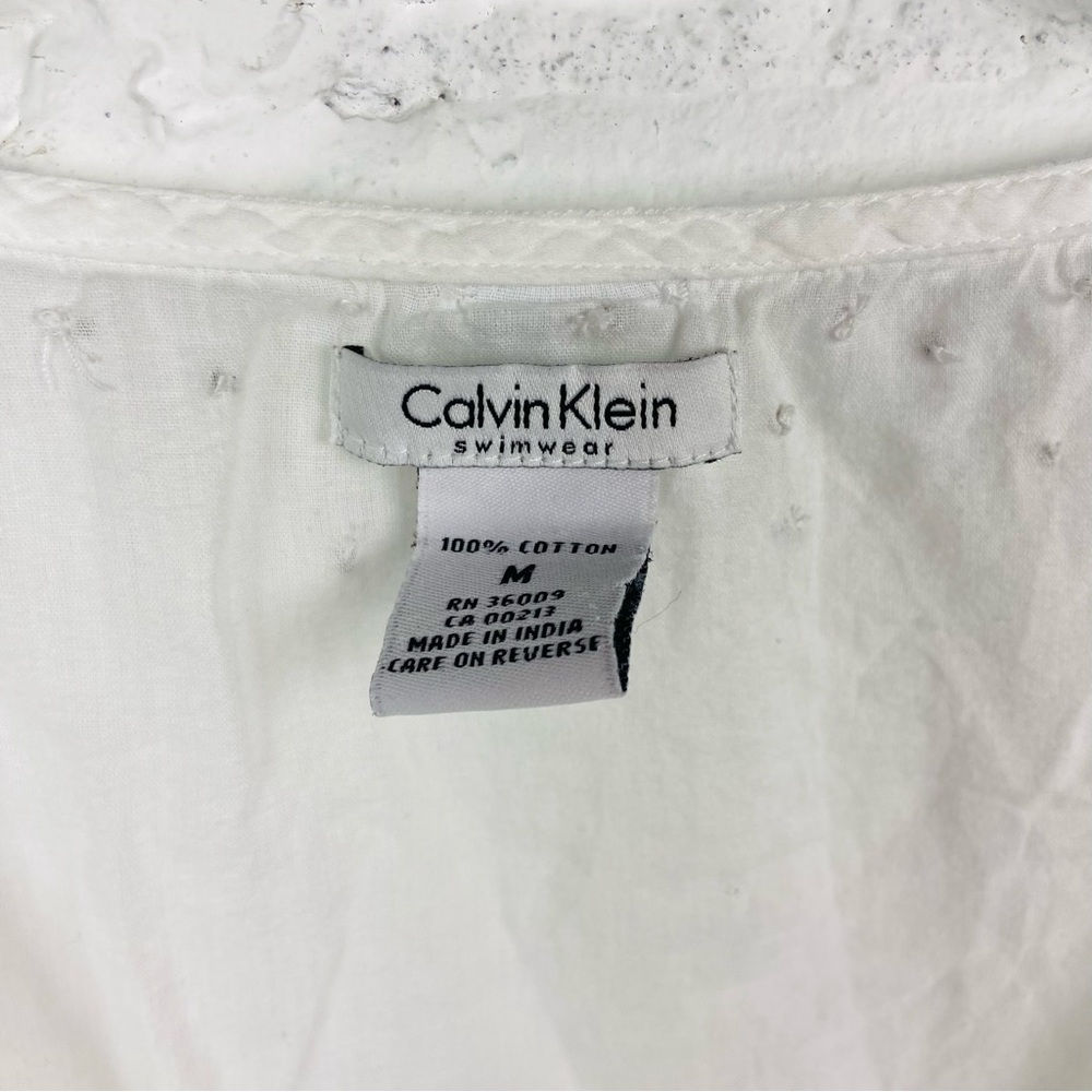 CALVIN KLEIN SWIMWEAR light weight 100% cotton beaded swimsuit coverup medium - Picture 7 of 17